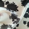 Tesatura organza din matase naturala Imprimată- design floral, Ivoire/Roz/Negru - imagine 10