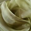 Tesatura Organza din matase naturala - design uni, Verde - kaki - imagine 3