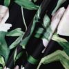Tafta tip faille - desig floral, Negru Roz Verde - imagine 6