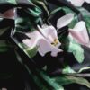 Tafta tip faille - desig floral, Negru Roz Verde - imagine 3