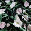 Tafta tip faille - desig floral, Negru Roz Verde - imagine 7