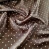 Țesătură din matase naturala - tweed cu buline, Maro/Ivoire - imagine 6