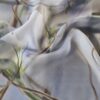 Tesatura voal muselină tip panou din matase naturala - design floral , Gri Bleu - imagine 4