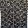Dantela Chantilly cu design floral , Negru - imagine 9