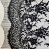 Dantela fina Chantilly cu design floral , Negru - imagine 9
