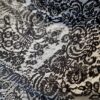 Dantela Chantilly cu ghirlande Rococo si laterale asimetrice, Negru - imagine 8