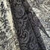 Dantela Chantilly cu ghirlande Rococo si laterale asimetrice, Negru - imagine 3