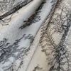 Dantela fina Chantilly cu design floral , Negru - imagine 7