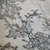 Dantela fina Chantilly cu design floral , Negru - imagine 11