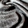 Tesatura Jacquard din matase naturala  - design uni roya, Negru