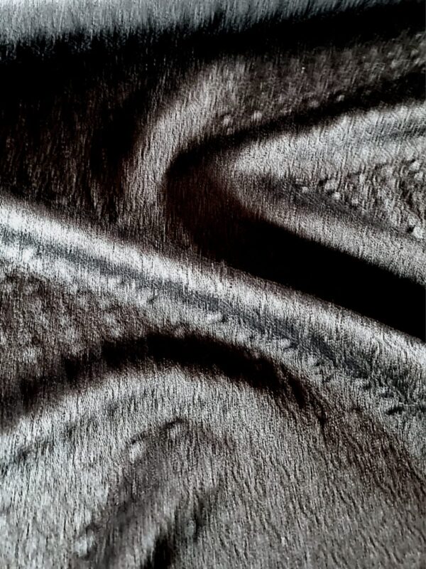 Tesatura Jacquard din matase naturala  - design uni roya, Negru - imagine 4