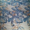 Țesătură premium, Dantela brodata cu flori mari Bleu pe tulle delicat Bleu