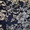 Tesatura premium - Dantela Chantilly cu borduri bilaterale cu flori aurii pe fond negru - imagine 8