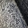 Tesatura premium - Dantela fina Chantilly , model floral cu inserție de fir lurex , Negru - imagine 10