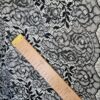 Tesatura premium - Dantela fina Chantilly , model floral cu inserție de fir lurex , Negru - imagine 3
