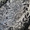 Tesatura premium - Dantela fina Chantilly , model floral cu inserție de fir lurex , Negru - imagine 7