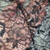 Tesatura premium - Dantela fina Chantilly , model floral cu inserție de fir lurex , Negru - imagine 9