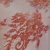 Tesatura premium - Dantela Chantilly design floral cu insertii de lurex, Roșu Auriu - imagine 12