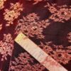 Tesatura premium - Dantela Chantilly design floral cu insertii de lurex, Roșu Auriu - imagine 13