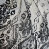 Tesatura premium - Dantela fina Chantilly cu design floral , Negru - imagine 2