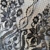 Tesatura premium - Dantela fina Chantilly cu design floral , Negru - imagine 8
