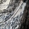 Tesatura premium - Dantela fina Chantilly cu design floral , Negru - imagine 6