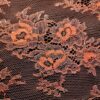 Dantelă Chantilly - design floral cu bordură laterala,  Roz coral cu fir metalizat - imagine 7