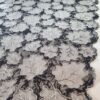 Dantelă tip Chantilly cu frunze conturate cu fir argintiu pe fond negru - imagine 9