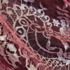 Dantelă Chantilly  - design floral cu bordură laterala,  Roz zmeuriu cu fir metalizat argintiu - imagine 8