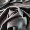 Țesătură uni naturala  - dublu crepe cu față dublă mată - satinată, Negru - imagine 2
