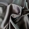 Țesătură uni naturala  - dublu crepe cu față dublă mată - satinată, Negru