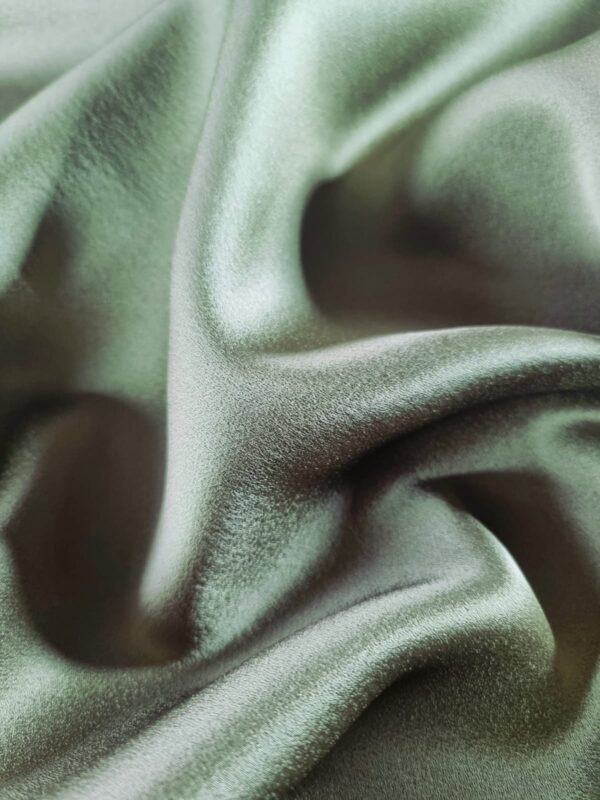 Țesătură uni naturala  - dublu crepe cu față dublă , Verde - Kaki - imagine 6