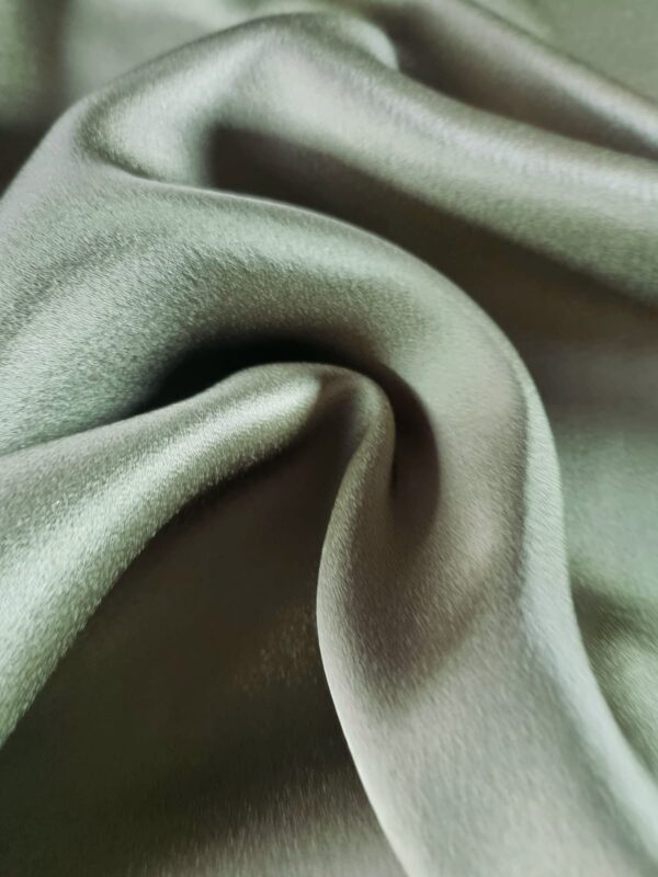 Țesătură uni naturala  - dublu crepe cu față dublă , Verde - Kaki - imagine 7