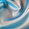 Tesatura duchesse naturala elastica - design uni, Bleu - imagine 2