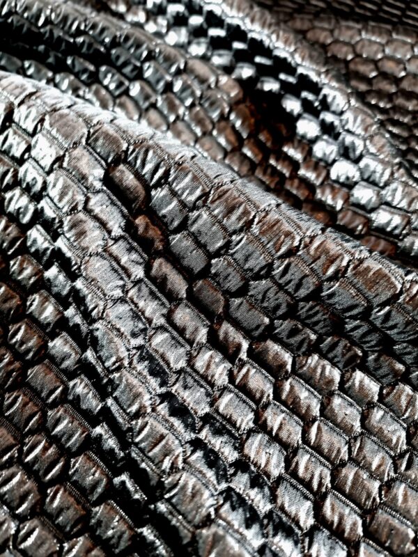 Tesatura jacquard tip matlase - aspect umed, Negru - imagine 6