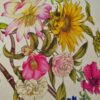 Tesatura din matase naturala- tip panou cu imprimeu de flori multicolore pe fond ivoire - imagine 2
