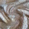 Tesatura Organza cu model floral,  trandafiri dimensionati, Roz Auriu Alb - imagine 2