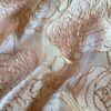 Tesatura Organza cu model floral,  trandafiri dimensionati, Roz Auriu Alb - imagine 6