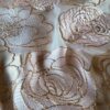 Tesatura Organza cu model floral,  trandafiri dimensionati, Roz Auriu Alb - imagine 7