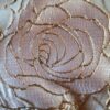 Tesatura Organza cu model floral,  trandafiri dimensionati, Roz Auriu Alb - imagine 8