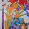 Tesatura twill din matase naturala - tip panou cu design floral,  Multicolor - imagine 6