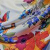 Tesatura twill din matase naturala - tip panou cu design floral,  Multicolor - imagine 3