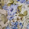 Tesatura cu broderie 3D, pe suport de tulle  - design floral, Albastru / Ivoire / Verde - imagine 2