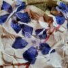 Tesatura cu broderie 3D, pe suport de tulle  - design floral, Albastru / Ivoire / Verde - imagine 7