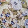 Tesatura cu broderie 3D, pe suport de tulle  - design floral, Albastru / Ivoire / Verde - imagine 3