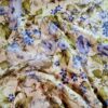 Tesatura cu broderie 3D, pe suport de tulle  - design floral, Albastru / Ivoire / Verde - imagine 4