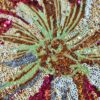Tesatura bogata cu broderie pe toată suprafața si paiete pe suport de tulle - design floral, Cyclamen / Verde / Cupru - imagine 6