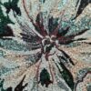 Tesatura bogata cu broderie pe toată suprafața si paiete pe suport de tulle - design floral, Verde / Crem deschis - imagine 3