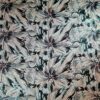 Tesatura bogata cu broderie pe toată suprafața si paiete pe suport de tulle - design floral, Verde / Crem deschis
