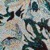 Tesatura bogata cu broderie pe toată suprafața si paiete pe suport de tulle - design floral, Verde / Crem deschis - imagine 6